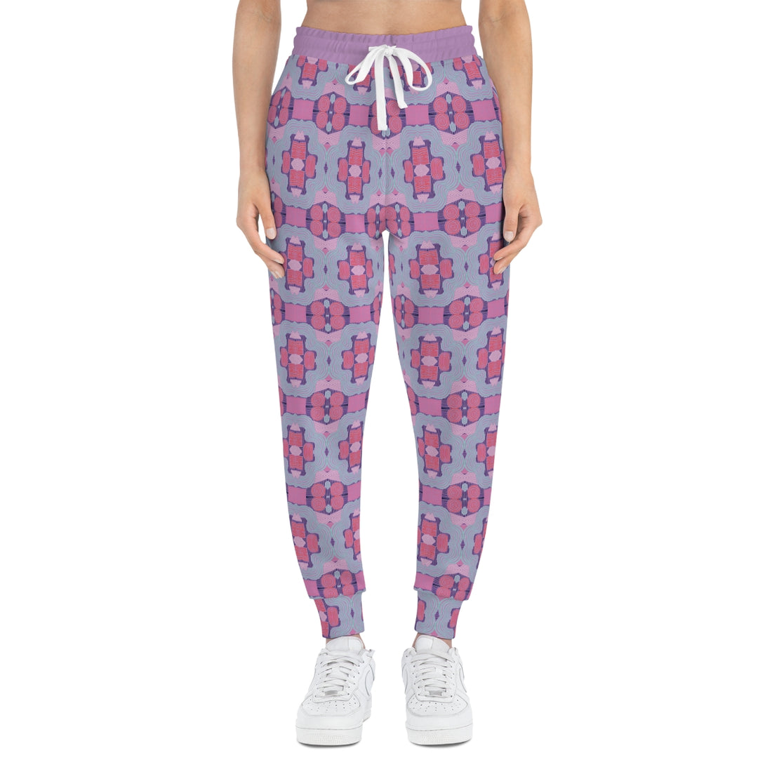 Lavender Geometric Print Unisex Joggers