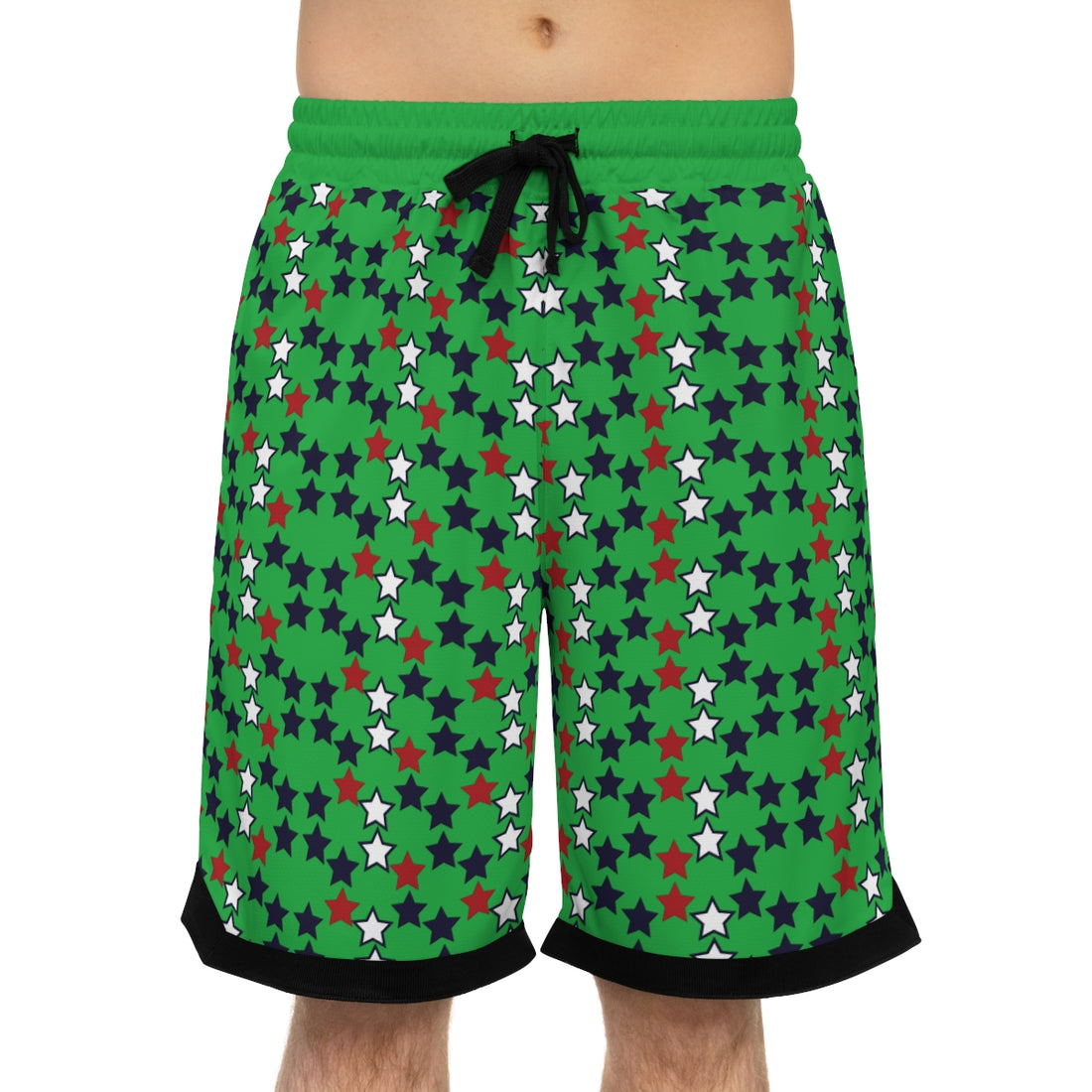 Lawn Green Stardom Basketball Rib Shorts (AOP)