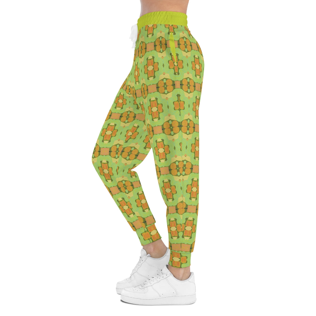 Lime Geometric Print Unisex Joggers