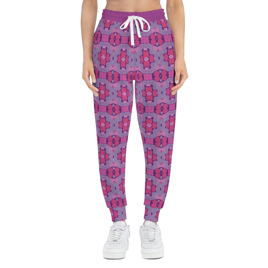 Lilac Bloom Geometric Print Unisex Joggers