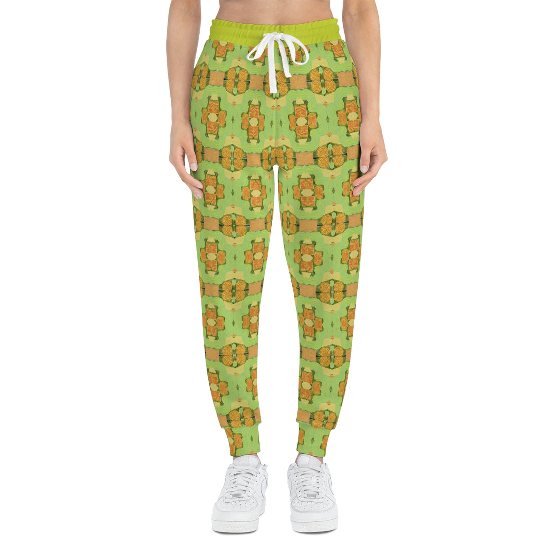 Lime Geometric Print Unisex Joggers