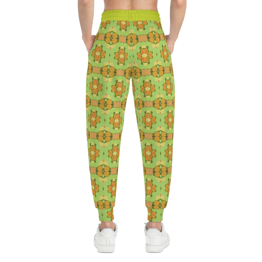 Lime Geometric Print Unisex Joggers