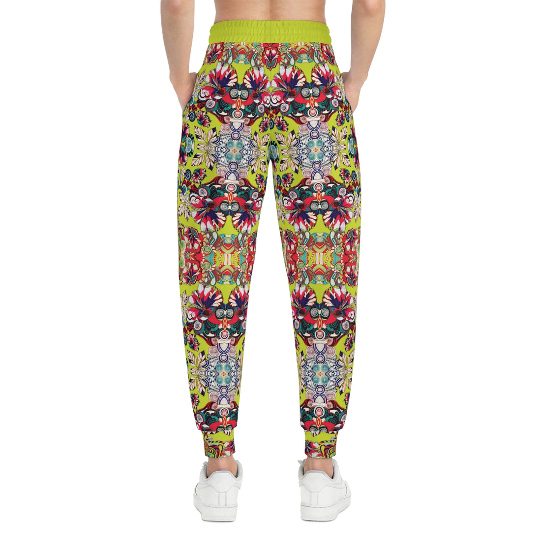 Lime Graphic Floral Pop AOP Joggers