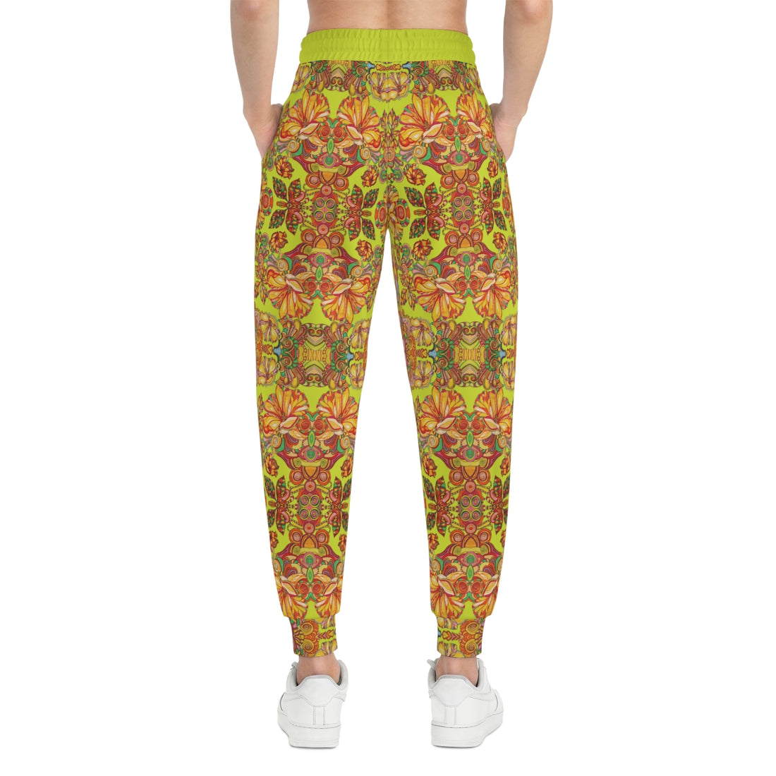 Lime AOP Artsy Floral Joggers