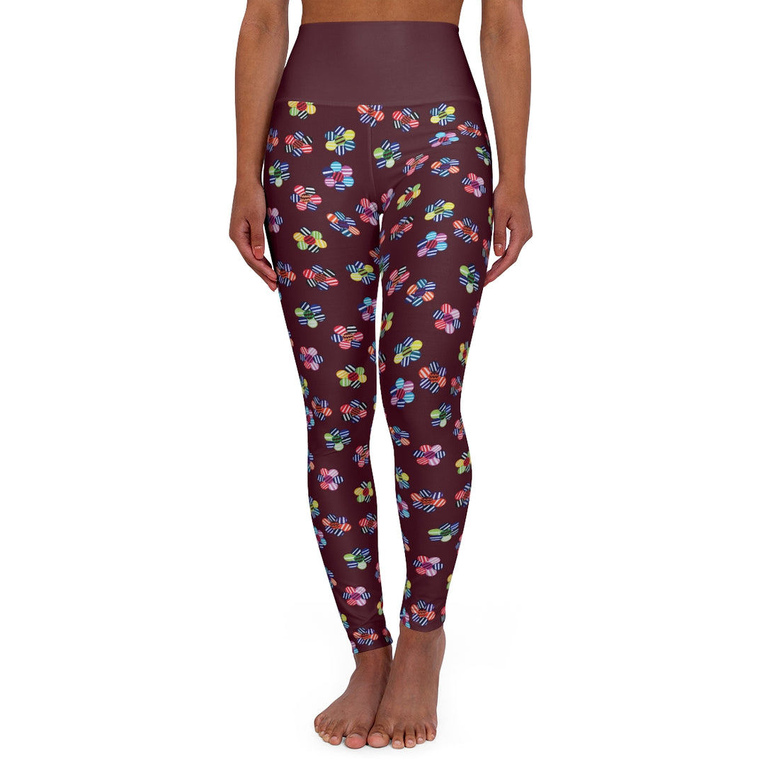 Marsala Candy Floral Sports Bra & Yoga Leggings Bundle