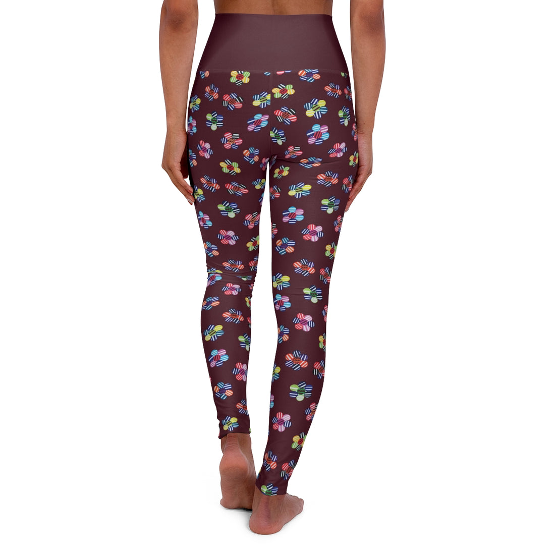 Marsala Candy Floral Sports Bra & Yoga Leggings Bundle