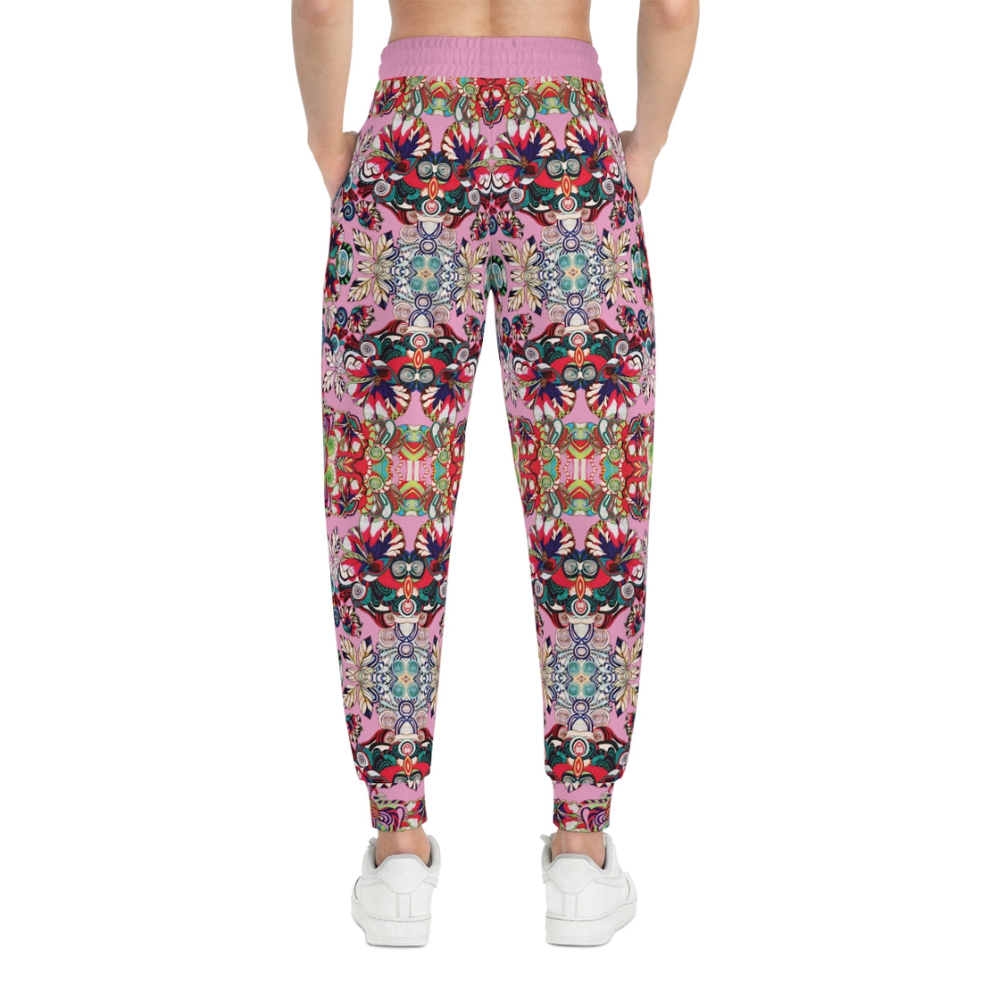 Muted Pink Graphic Floral Pop AOP Joggers