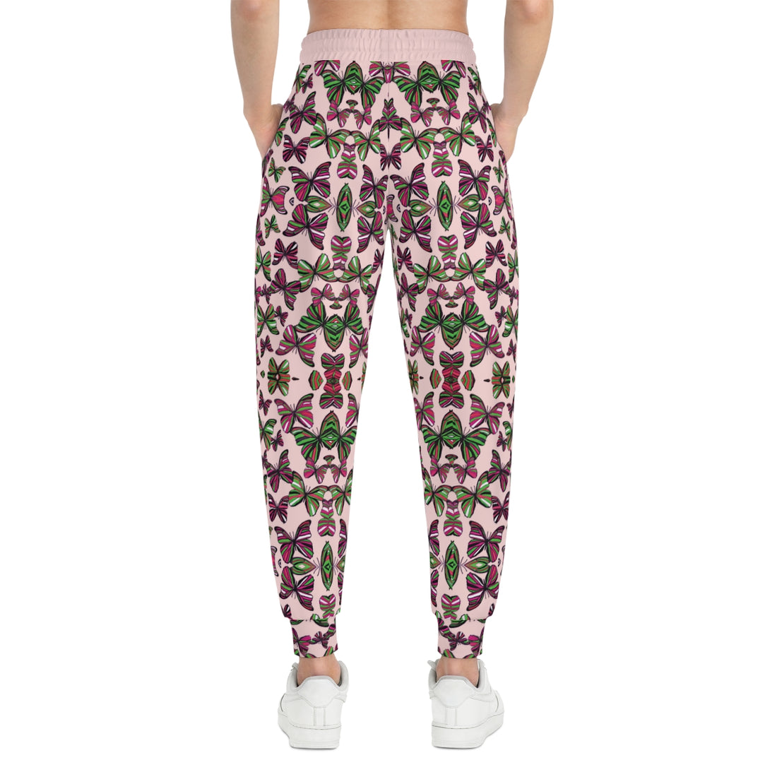 Pale Pink Butterflies Kaleidoscope AOP Joggers