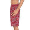 Red Geometric Print Men's Board Shorts (AOP)