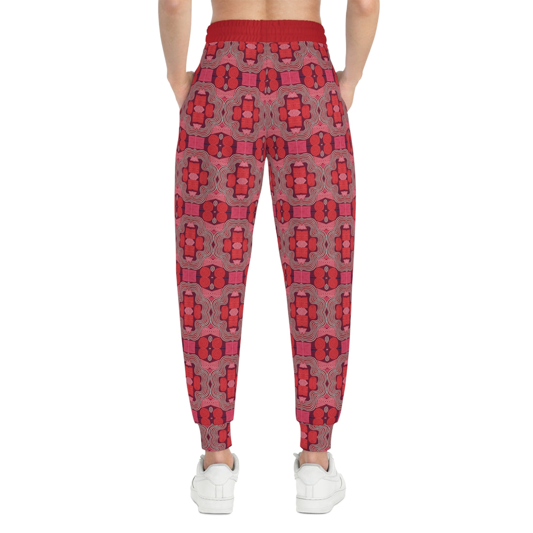 Red Geometric Print Unisex Joggers