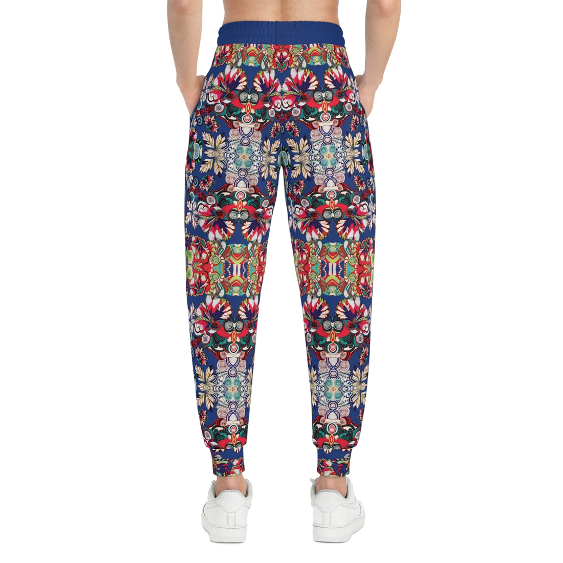 Blue Graphic Floral Pop AOP Joggers