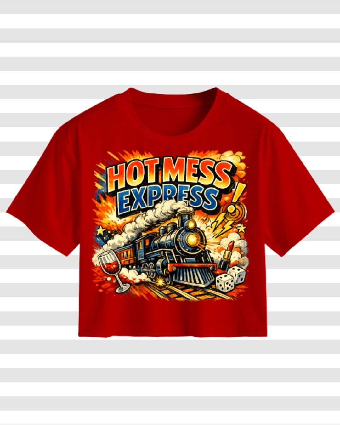 Hot Mess Express Retro Graphic Cotton Crop Top for Women