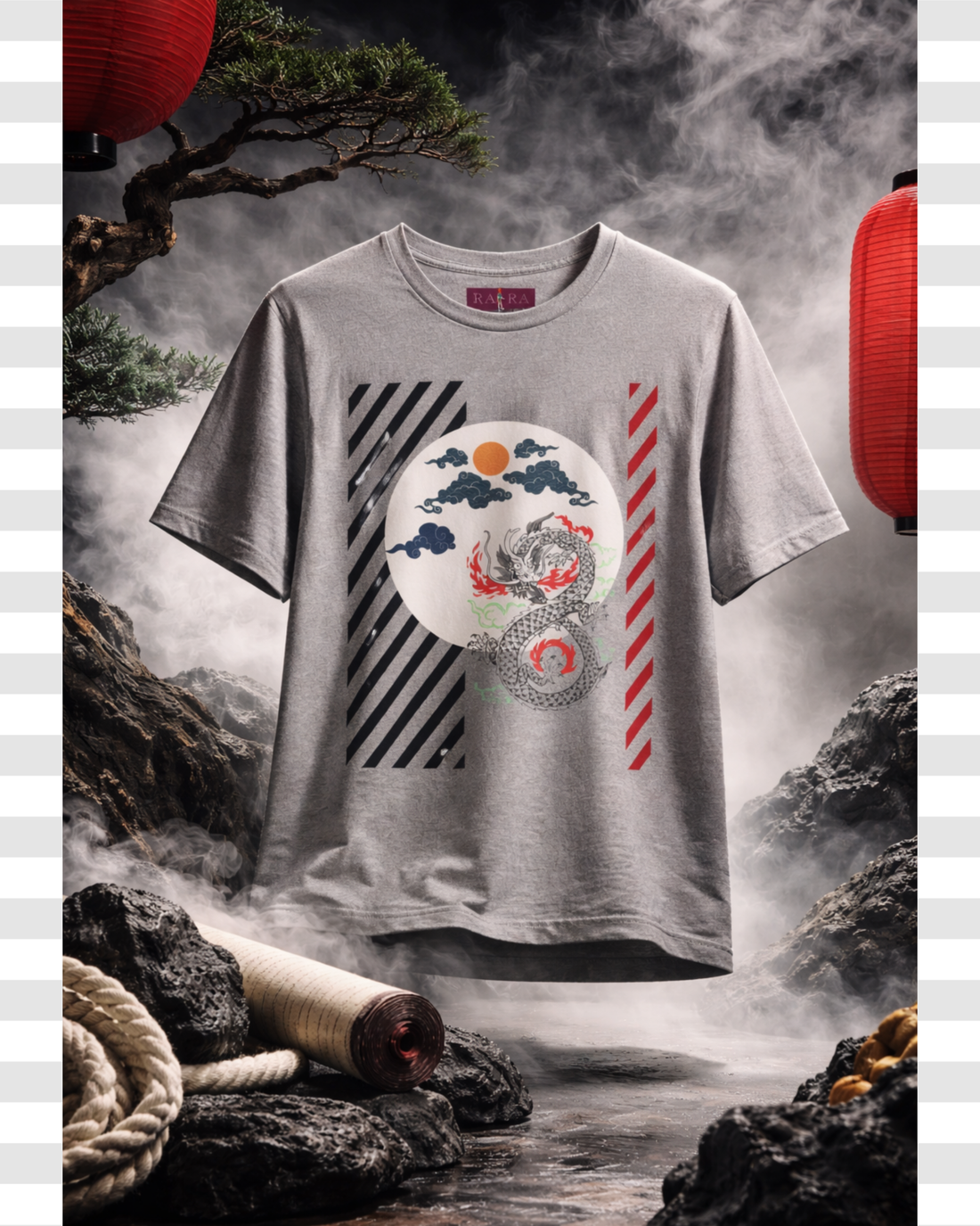 Oriental Dragon Cotton Unisex Tee