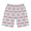 White Geometric Print Men's Board Shorts (AOP)