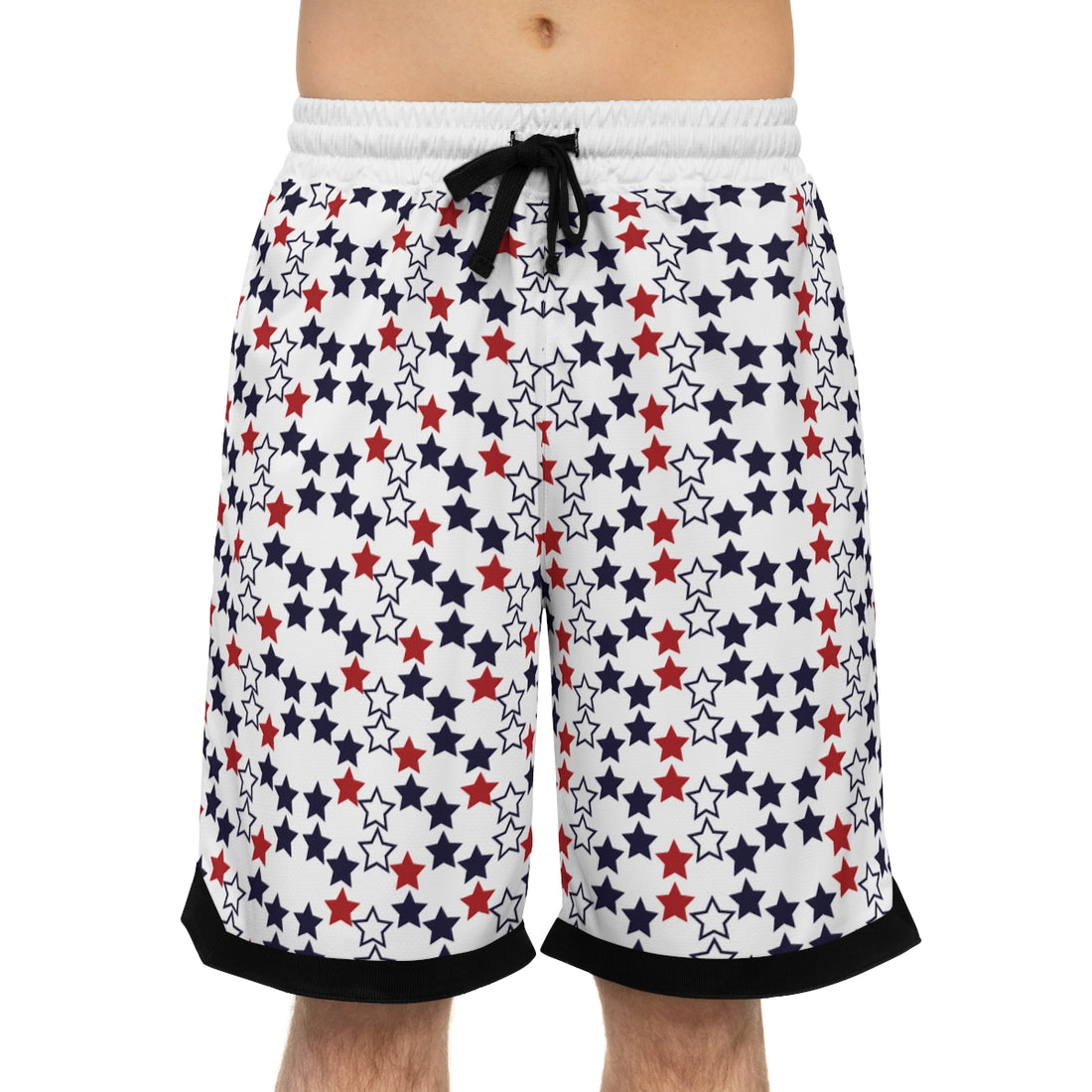 White Stardom Basketball Rib Shorts (AOP)