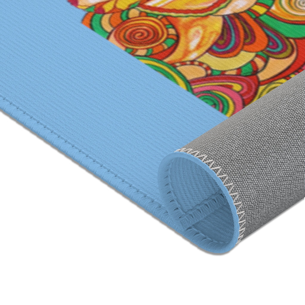 Artsy Floral Sky Area Rug