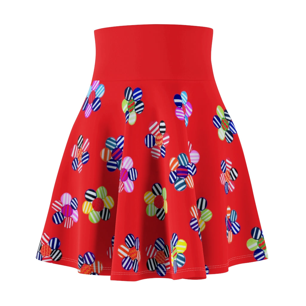 Red Candy Florals Skater Skirt