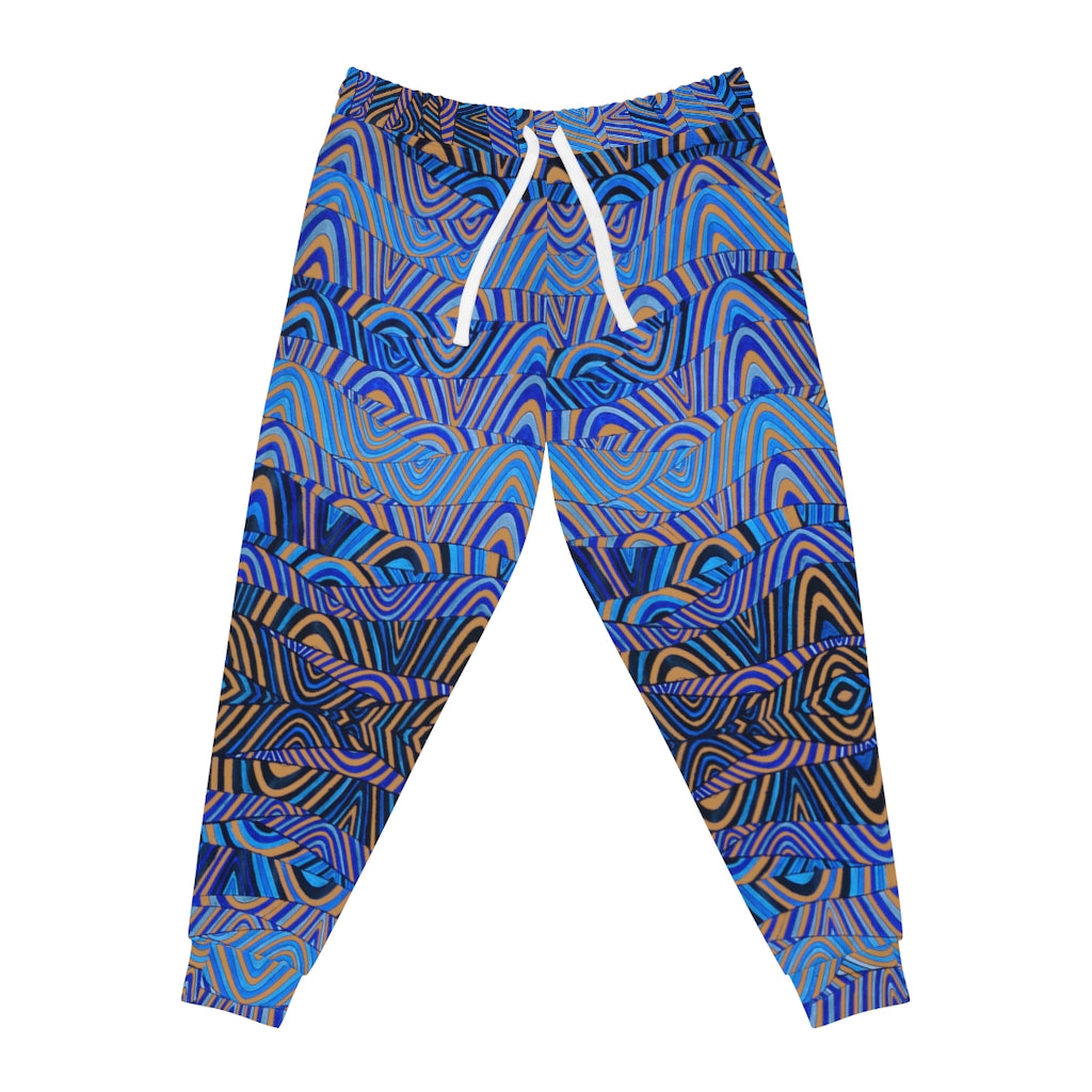 ochre unisex psychedelic print joggers
