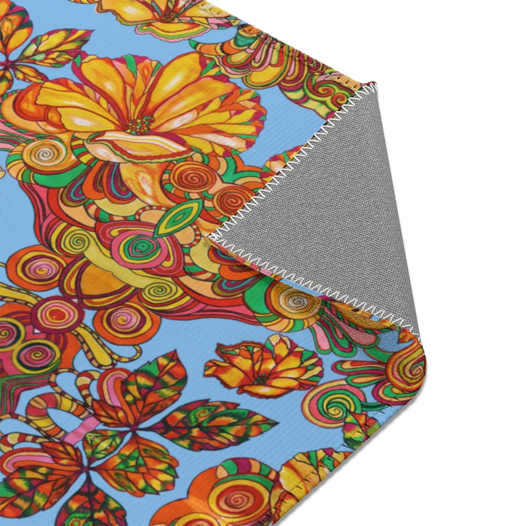 Artsy Floral Sky Area Rug