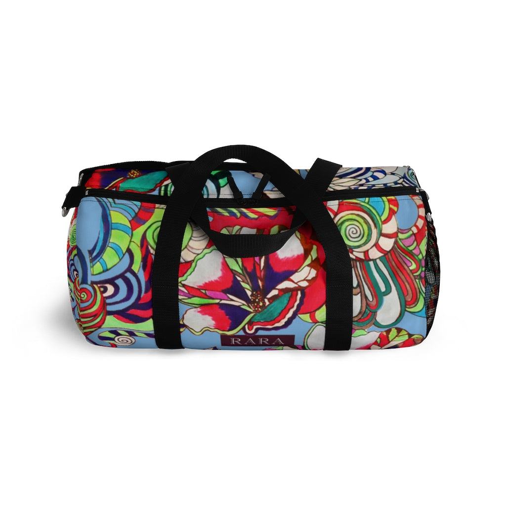 Artsy Floral Pop Sky Duffel Bag