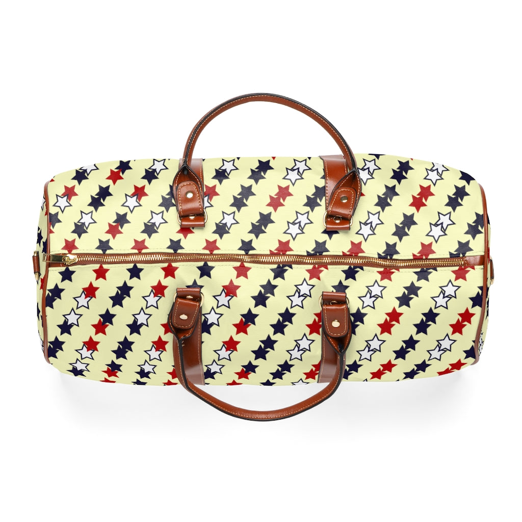 Cream Starry Waterproof AOP Travel Bag