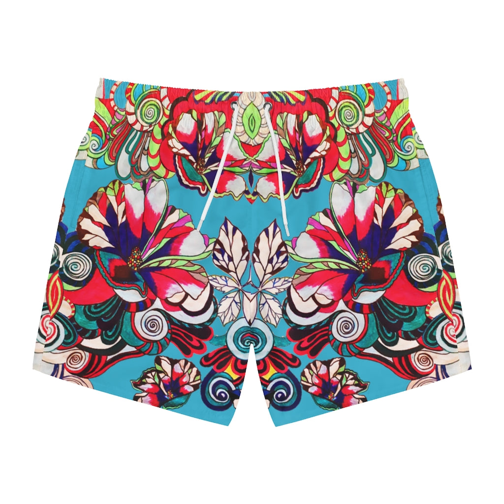 Aqua Graphic Floral Pop Men's Swimming Trunks
