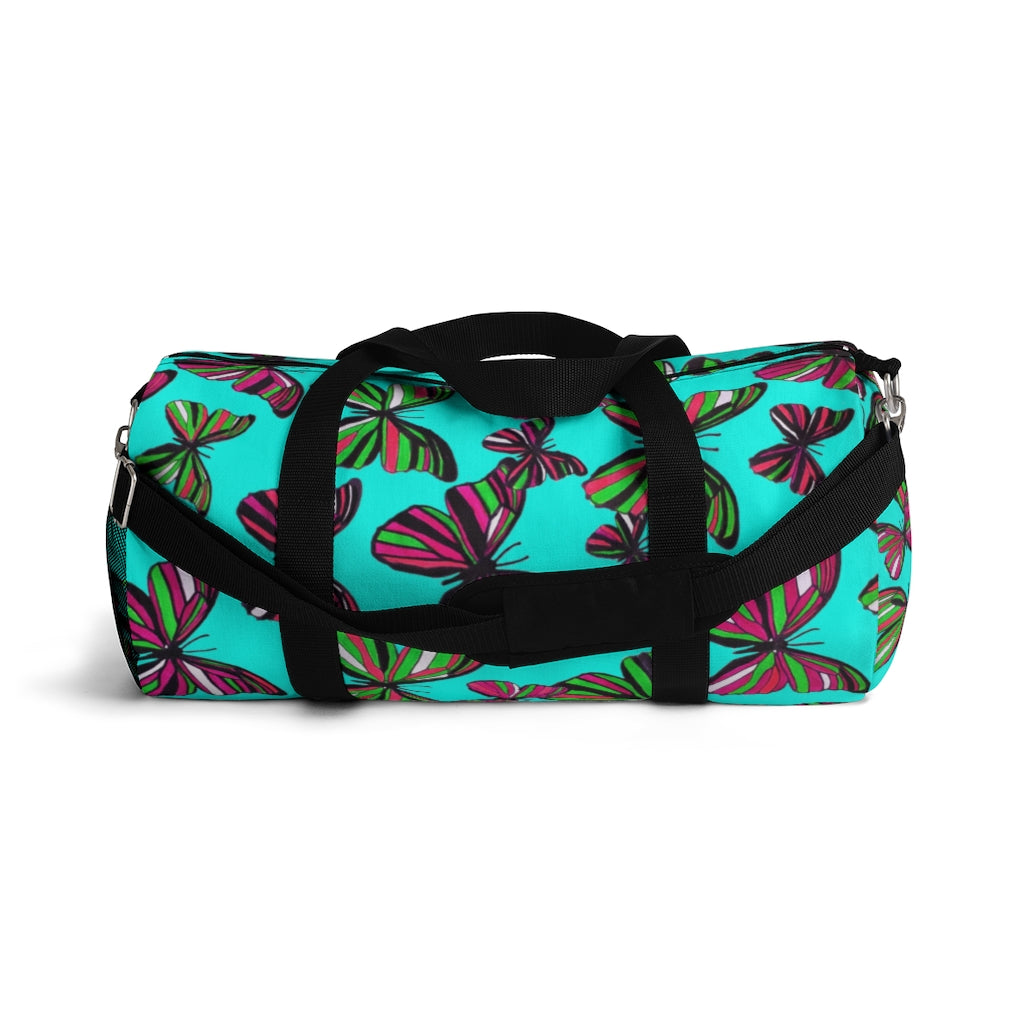 Butterflies Cyan Duffel Bag