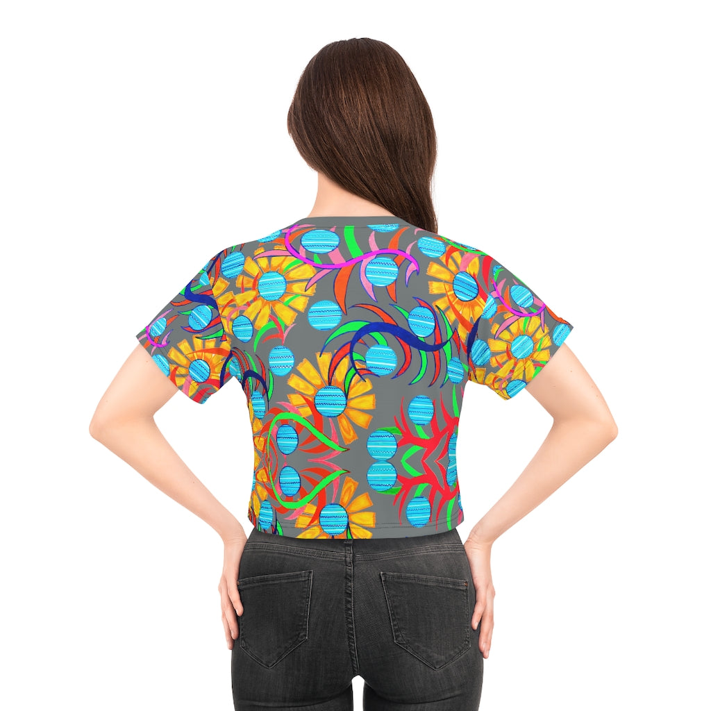 ash sunflower print cropped t-shirt