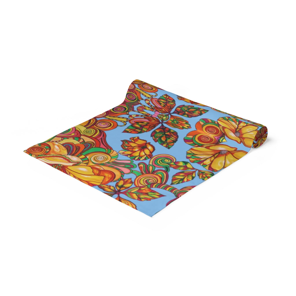 Artsy Floral Sky Table Runner