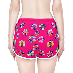 Hot Pink Candy Florals Relaxed Shorts