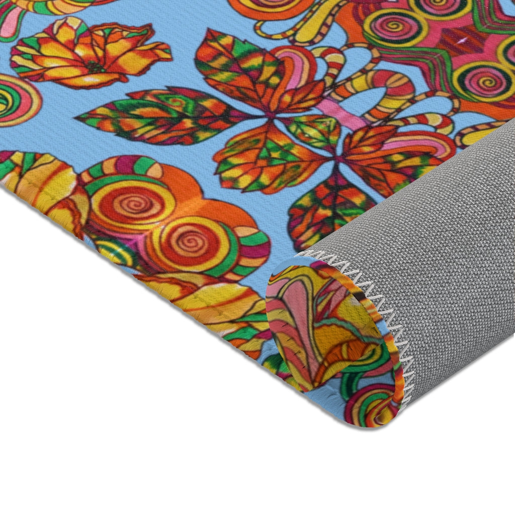 Artsy Floral Sky Area Rug