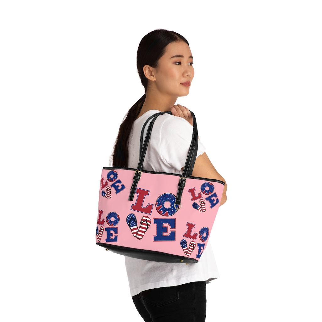 blush love america print tote