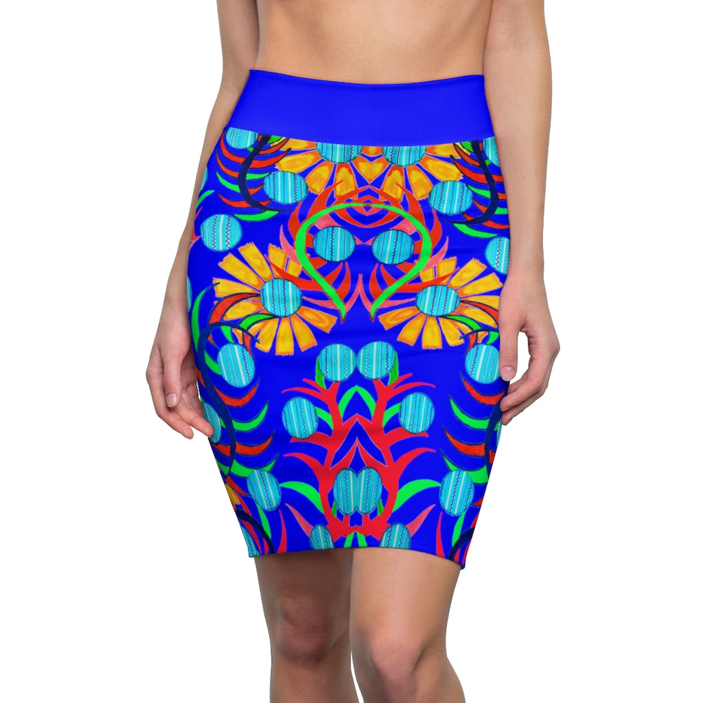 Sunflower Electric Blue Pencil Skirt