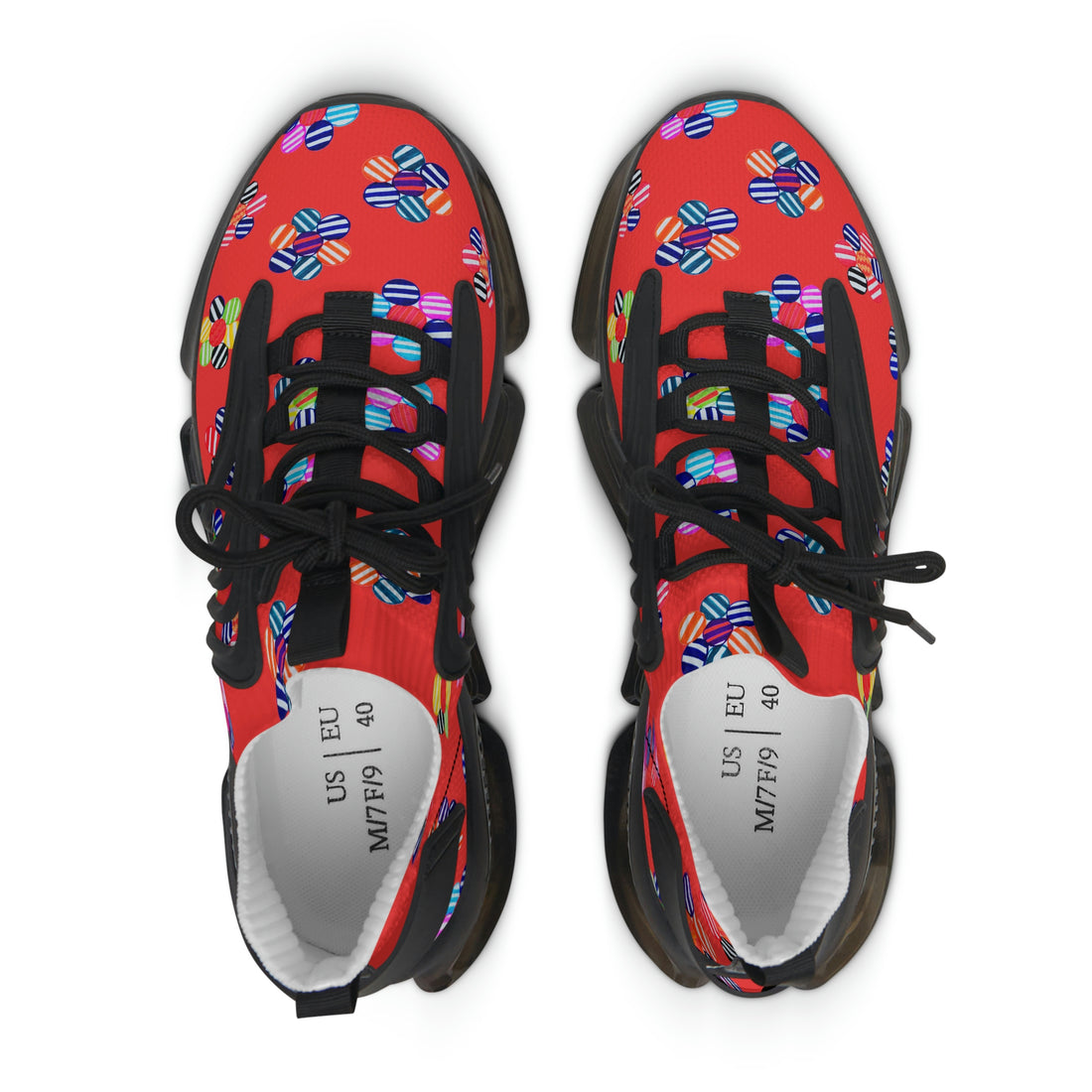 Vermillion Candy Floral Printed OTT Women's Mesh Knit Sneakers