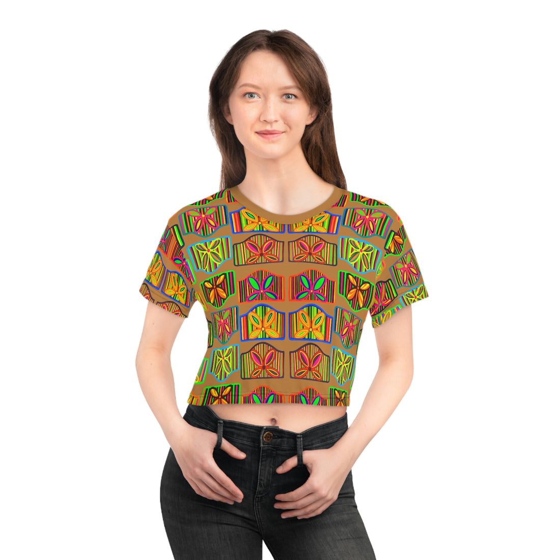 Tussock Deco Print AOP Crop Tee