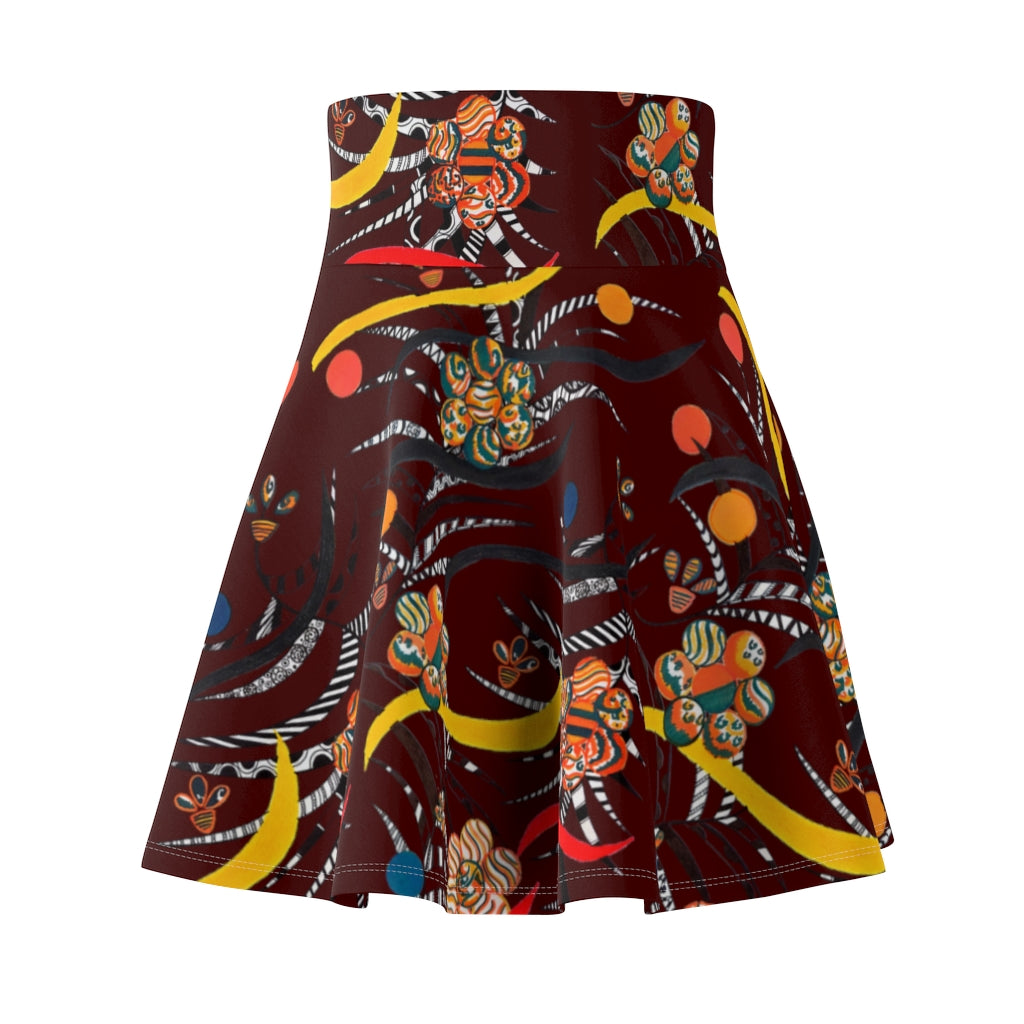 Marsala Wilderness Skater Skirt