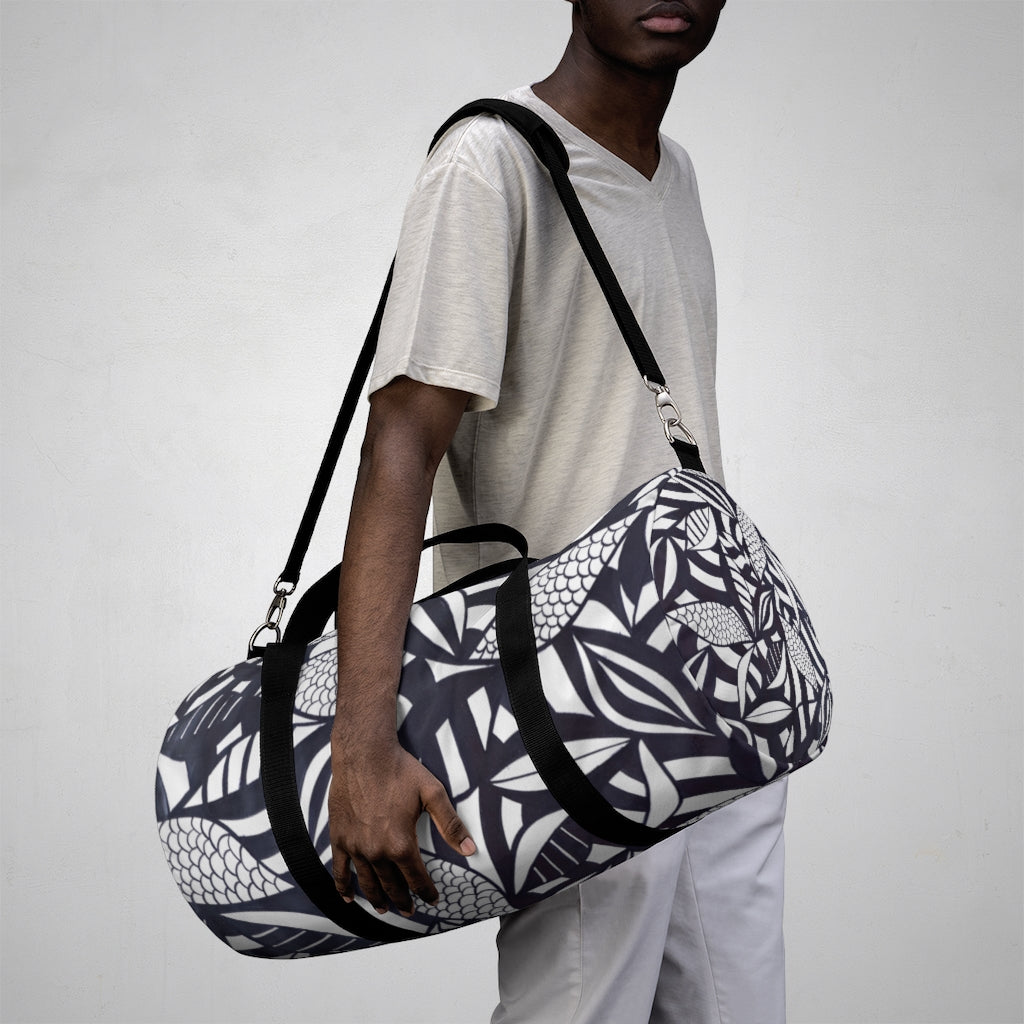 Tropical Minimalist Jet White Duffel Bag