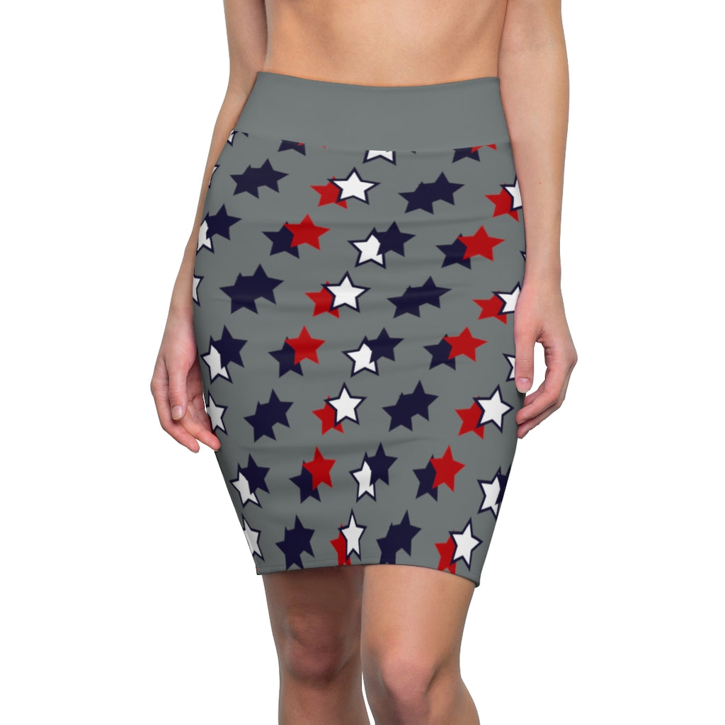 AOP Starry Ash Pencil Skirt