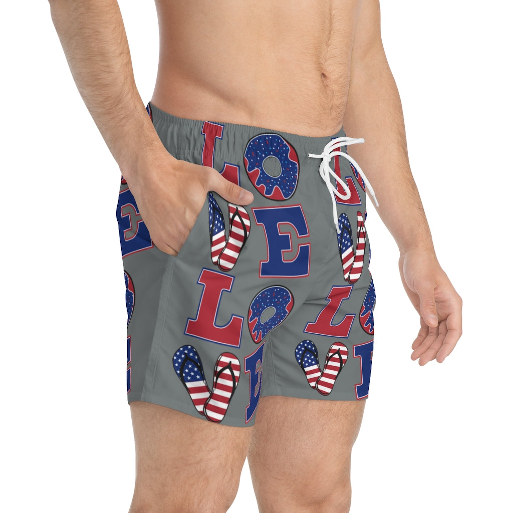 Men's American Love Ash Swimming Trunks