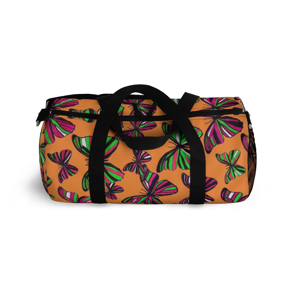 Butterflies Peach Duffel Bag