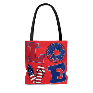 AOP American Love Scarlet Tote Bag