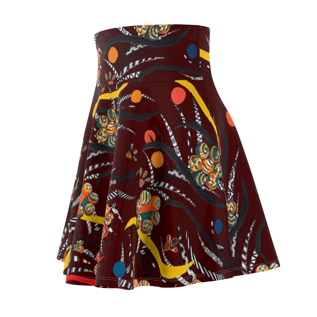 Marsala Wilderness Skater Skirt