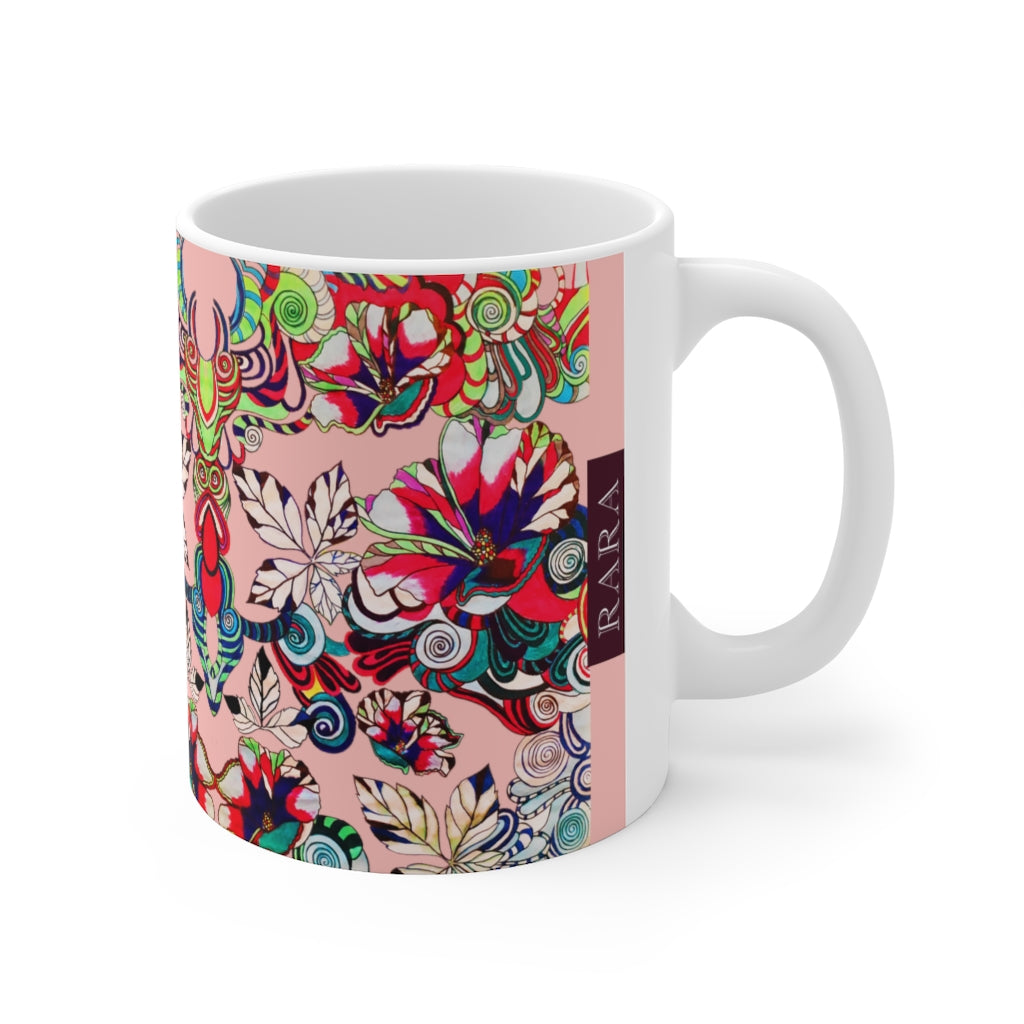Floral Art Blush Mug 11oz