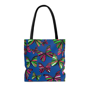 AOP Butterflies Royal Blue  Tote Bag