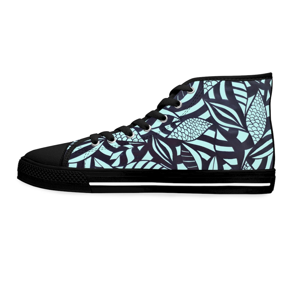 Icy Tropical Minimalist Women's High Top Sneakers