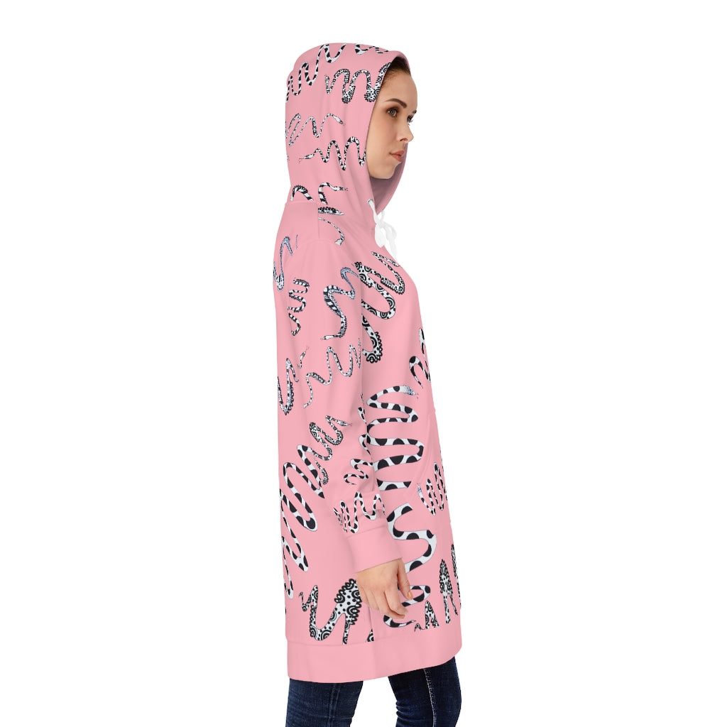 Blush Snake Print Hoodie Dress