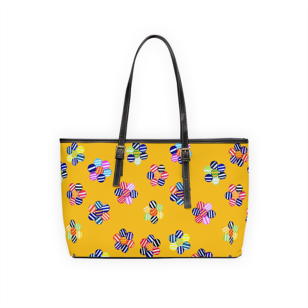 Yellow Candy Florals PU Leather Shoulder Bag