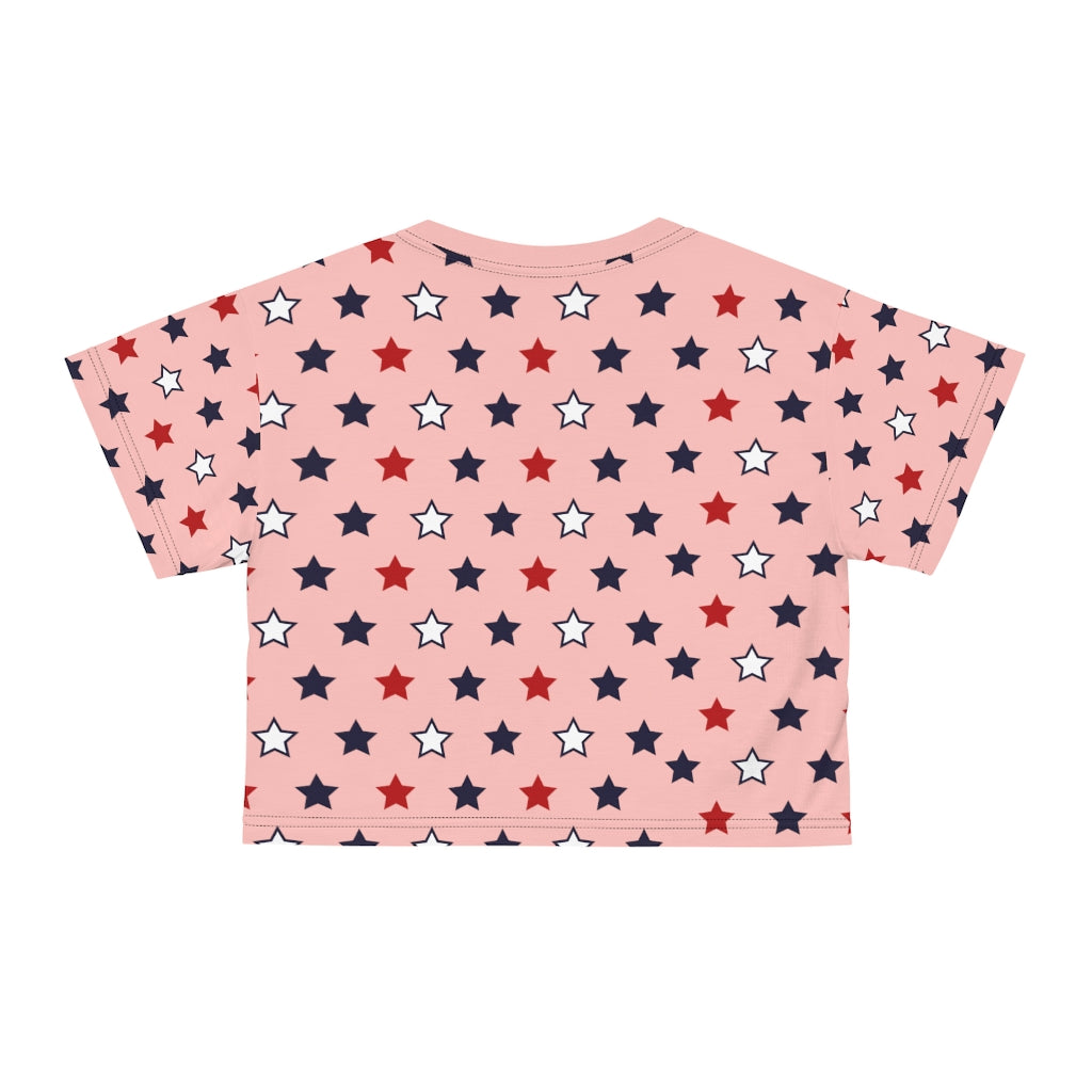 Blush Starry AOP Crop Tee