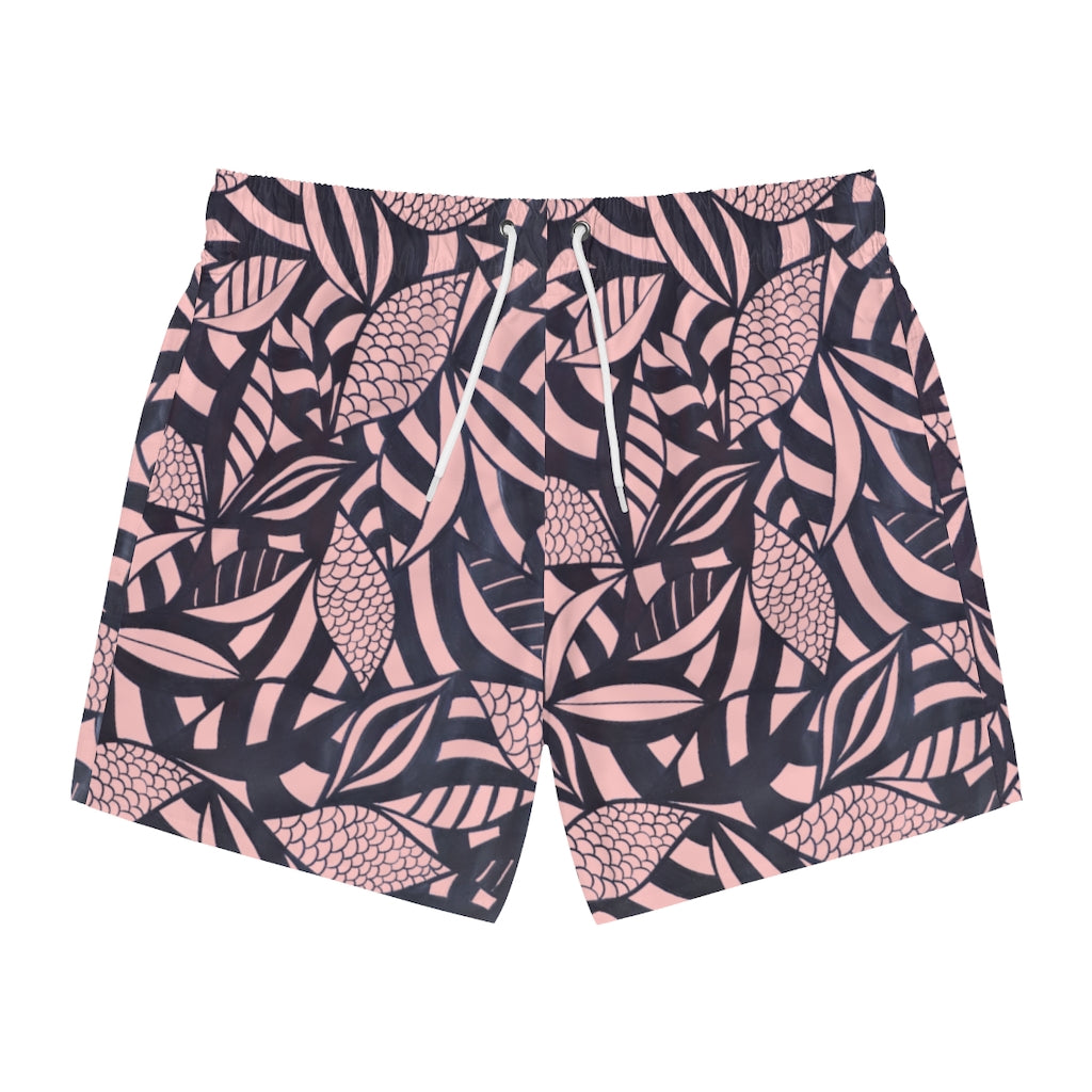 Blush Tropical Minimalist Men's Swimming Trunks