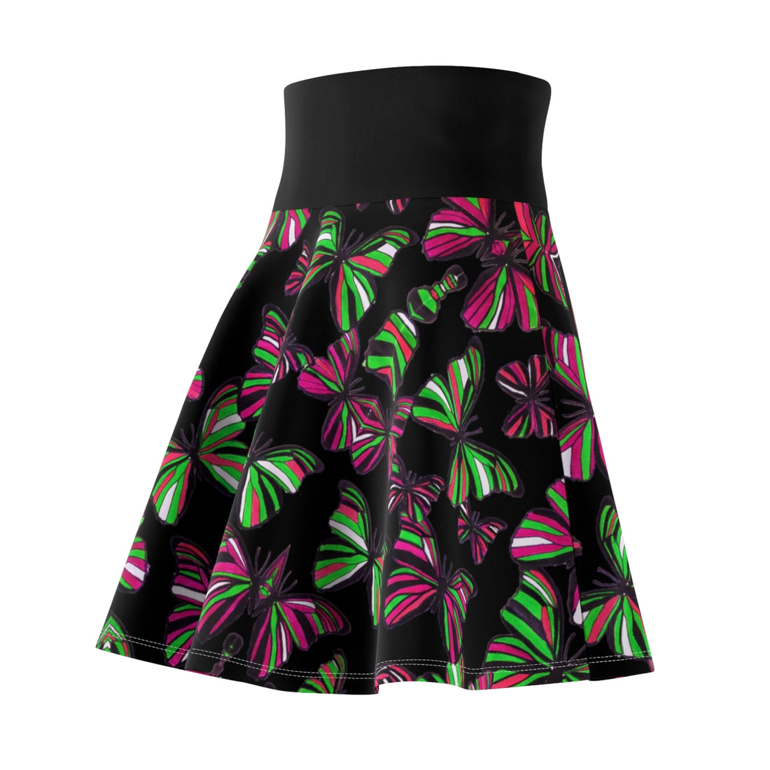 Butterflies Black Skater Skirt